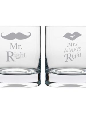 Engraved-Mr-Right-Mrs-Always-Right-Whiskey-Glasses