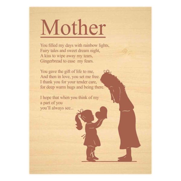 Engraved Poem For Mom Plaque