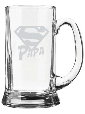 Engraved-Super-Papa-Icon-Beer-Mug-With-Coaster