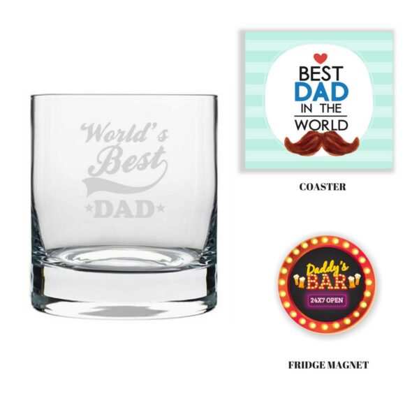 Worlds Best Dad Engraved Whiskey Glass