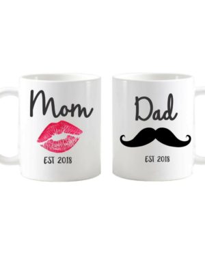 Funky-moustache-and-kisses-mom-Dad-Mugs-2