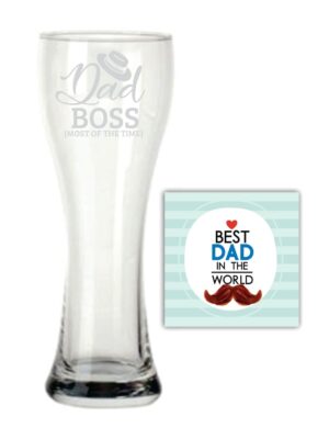 Funny Dad Boss Beer Pilsner Glass
