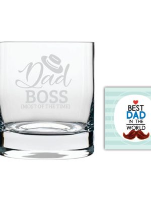 Funny Dad Boss Whiskey Glass