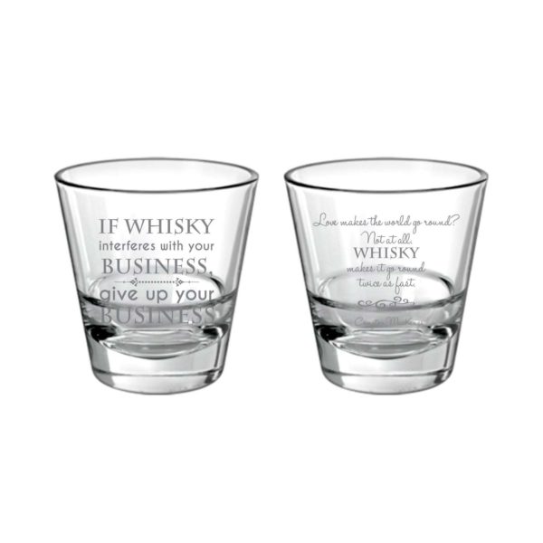 Funny Engraved Whiskey Glasses - Set of 2