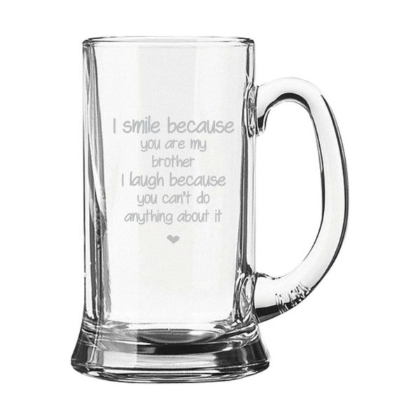 Engraved Funny I Smile I Laugh Bhaiya Bhabhi Beer Mug And Wine Glass