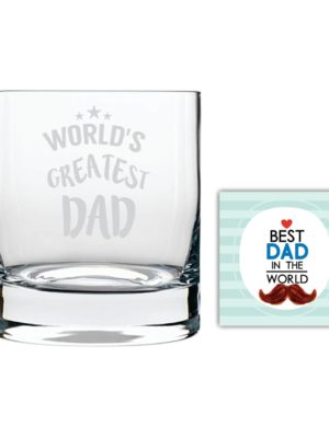 Glitzy Worlds Greatest Dad Whiskey Glass