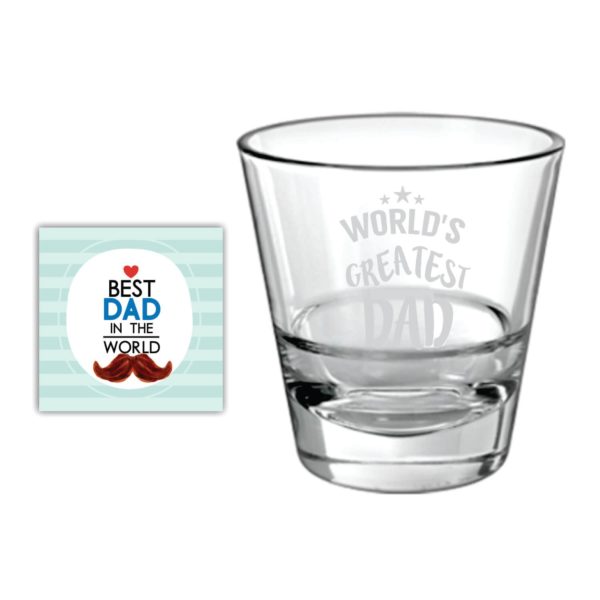 Glitzy Worlds Greatest Dad Whiskey Glass