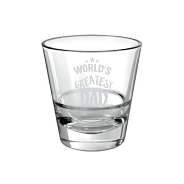 Glitzy Worlds Greatest Dad Whiskey Glass