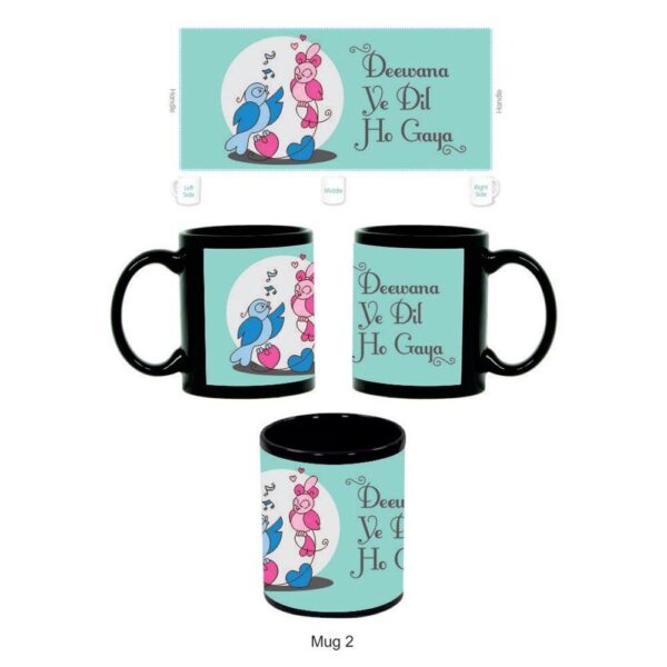 Gulabi Ankhein Jo Teri Dekhi Cute Love Birds Couple Mugs