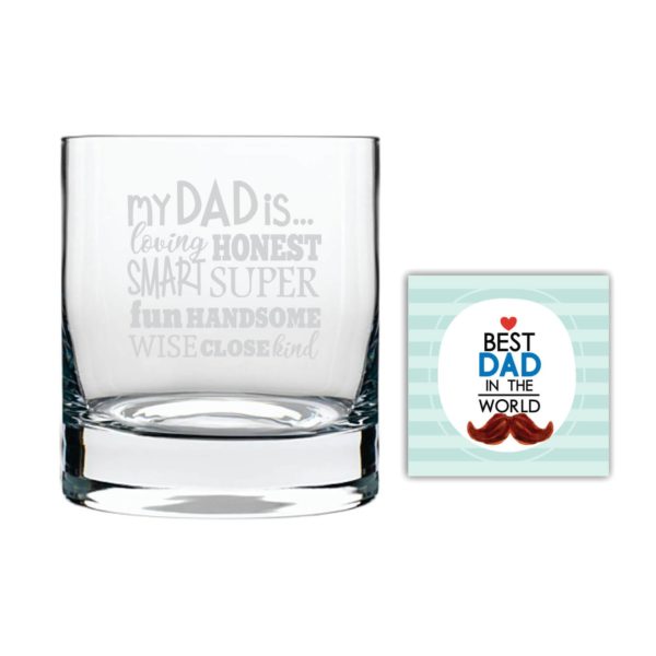 Moustache Awesome Dad Whiskey Glass