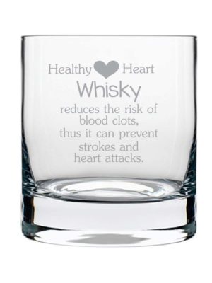 Healthy Heart Engraved Whiskey Glass