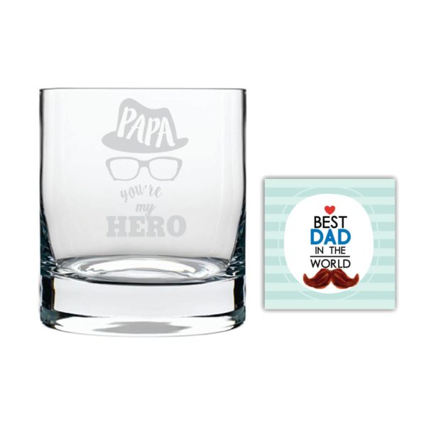 Moustache Awesome Dad Whiskey Glass