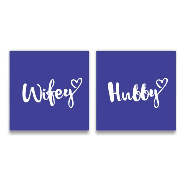 Engraved Hubby Wifey Beer Mug Set of 2