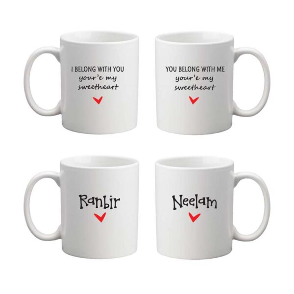 Personalized You Belong to Me Couple Mugs