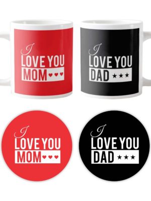 I Love You Mom Dad Couple Mugs