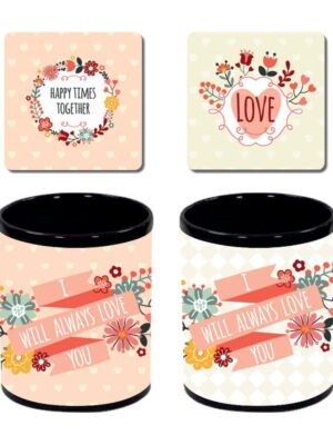 I will Always Love You Couple Mugs with Coasters