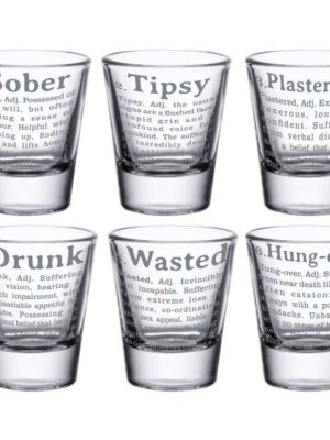 Drunk and Wasted Engraved Shot Glasses - Set of 6