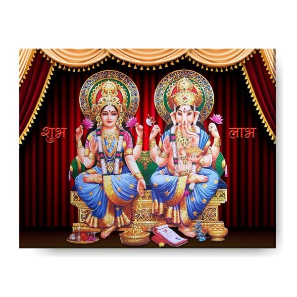 Laxmi Ganesh Rectangluar Painting Canvas Frame