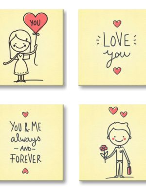 You and Me Always and Forever Painting Canvas Frame set of 4