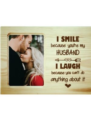 Personalized Engraved Photo Frame Gift for Husband
