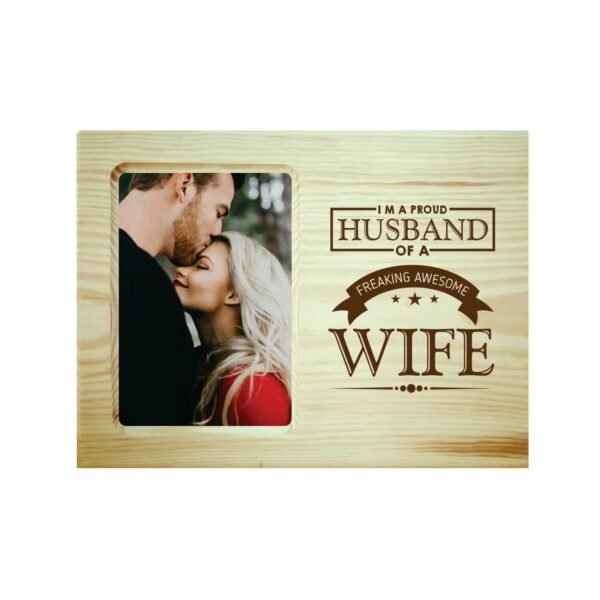 Personalized Engraved Photo Frame Gift for Husband