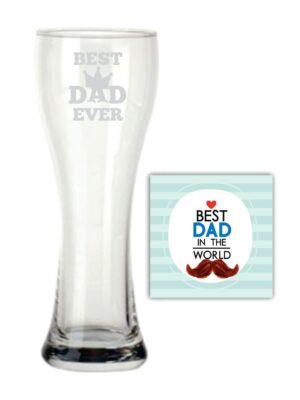 King Best Dad Ever Beer Pilsner Glass