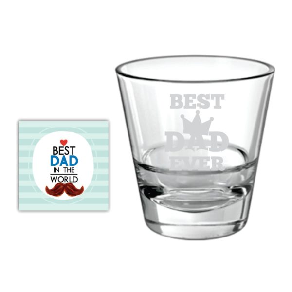 Moustache Awesome Dad Whiskey Glass