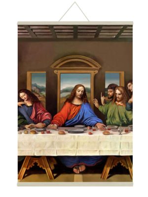 Last Supper Lord Jesus Christ Canvas Scroll