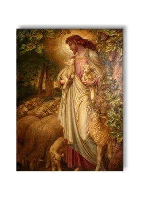 Lord Jesus with Peaceful Sheep Wall Paintings Frame