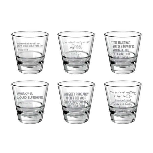 Love of Whiskey Engraved Whiskey Glasses - Set of 6