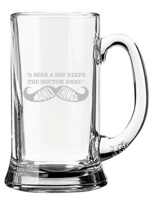Manly Things Moustache Engraved Beer Mug