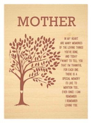 Mom In My Heart Poem Engraved Plaque