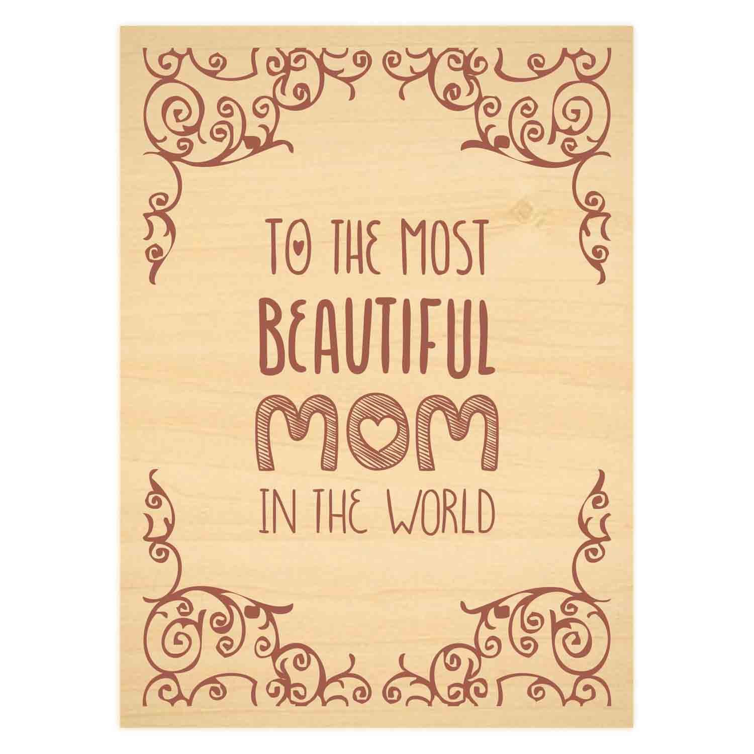 Most Beautiful Mom Engraved Plaque