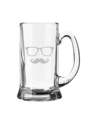 Engraved Moustaches Beer Mug