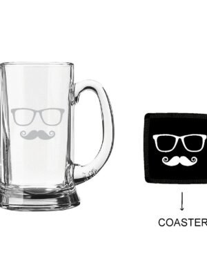 Engraved Moustaches Beer Mug