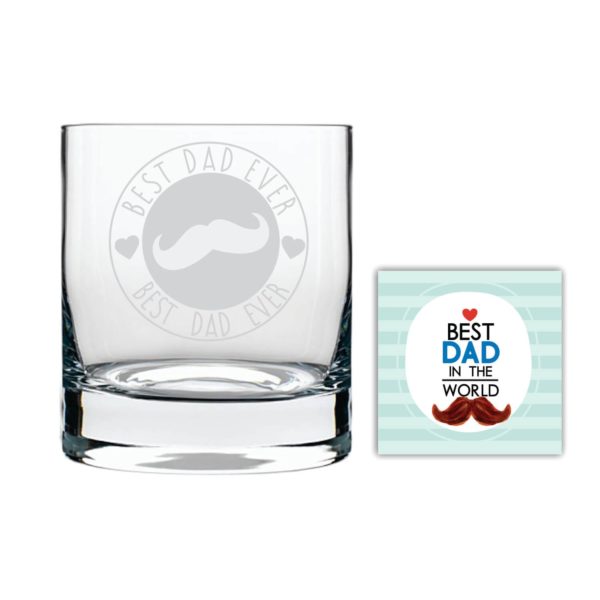 Moustache Awesome Dad Whiskey Glass