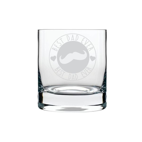 Moustache Awesome Dad Whiskey Glass