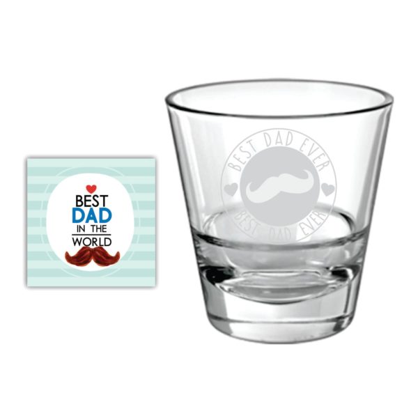 Moustache Awesome Dad Whiskey Glass