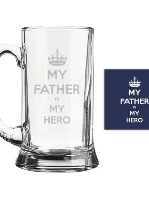 My Father Is My Hero Beer Mug