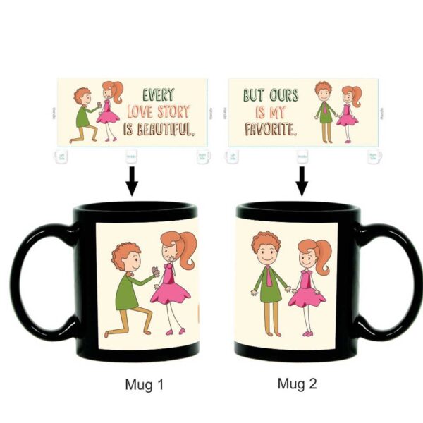 My Favorite Love Story Black Couple Mugs