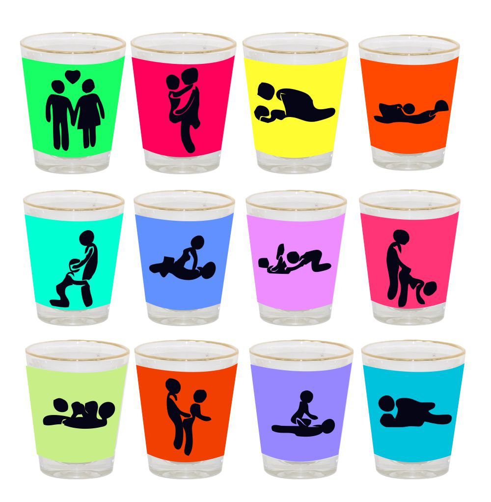 Naughty Sex Positions Engraved Shot Glasses Set of 6 - theyayacafe