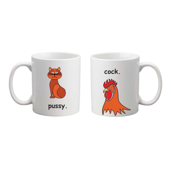 Naughty Pussy Cock Couple Mugs
