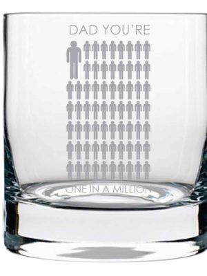 One in a Million Dad Whiskey Glass