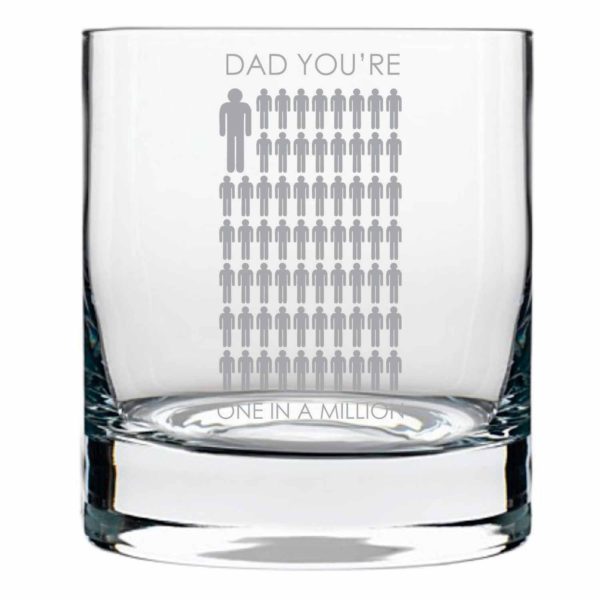 One in a Million Dad Whiskey Glass