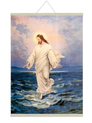 Jesus Walking On Water Canvas Scroll