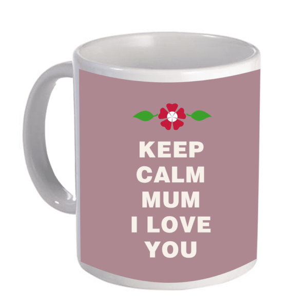 Keep Calm I Love You Mum Mug with Coaster