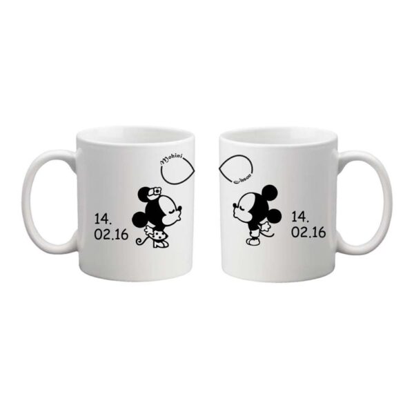 Personalised Cute Mickey Minnie Couple Mugs