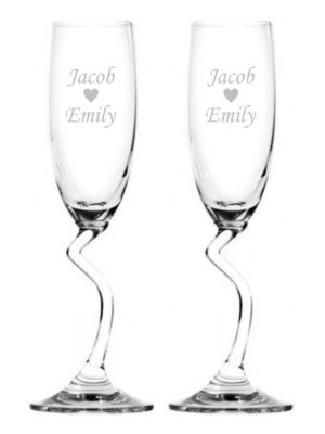 Engraved Salsa Champagne Flutes