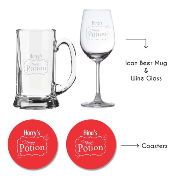 Personalized Magic Potion Wine Glass & Beer Mug