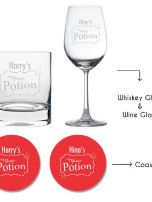 Personalized Magic Potion Wine and Whiskey Glasses